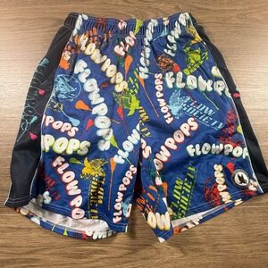 Flow Society Flowpops Lacrosse Shorts Mens Small Blue Mesh Sporty Summer Sporty